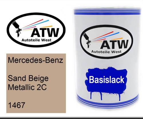 Mercedes-Benz, Sand Beige Metallic 2C, 1467: 500ml Lackdose, von ATW Autoteile West.